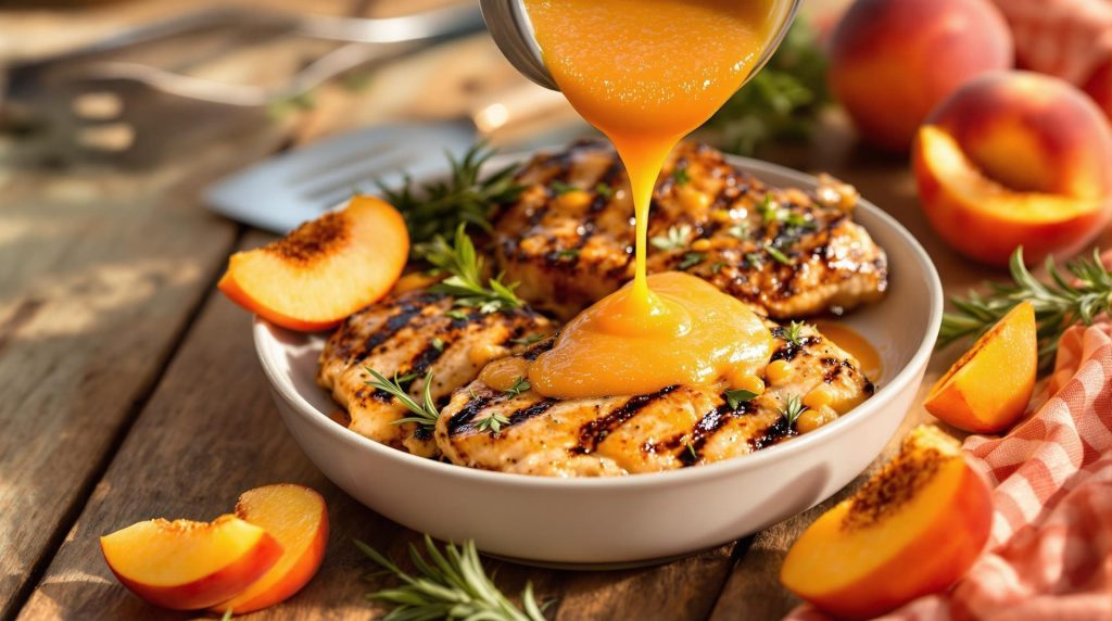 découvrez notre sauce sucrée-salée à la pêche, l'accompagnement parfait pour sublimer vos grillades en un temps record de 2 minutes. une explosion de saveurs qui rehaussera vos plats et ravira vos convives !