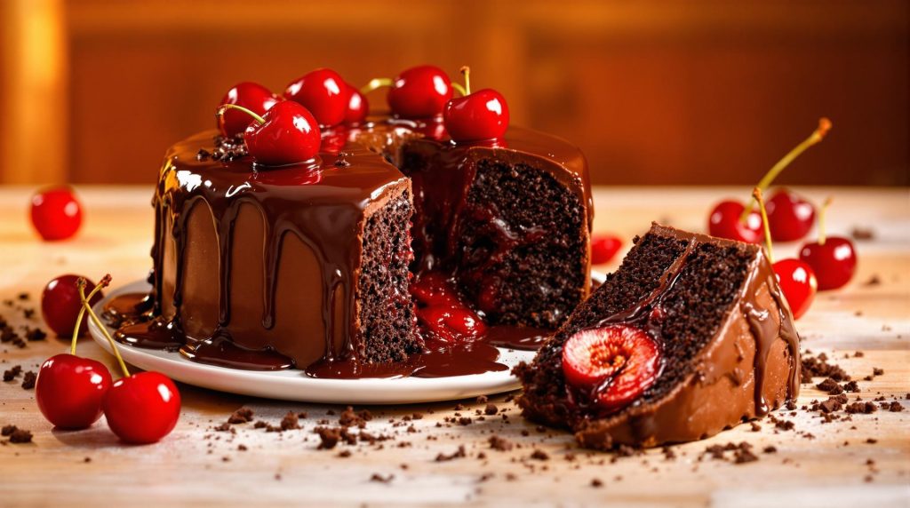 découvrez notre irrésistible moelleux au chocolat et cerise, une alliance fondante qui saura combler tous les amateurs de douceurs. chaque bouchée est un voyage sensoriel, alliant la richesse du chocolat à la fraîcheur des cerises pour un moment de pure gourmandise. idéal pour les desserts en famille ou entre amis !