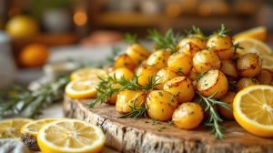 découvrez une recette savoureuse de pommes de terre grenaille rôties aux herbes et citron confit. ce plat simple à réaliser promet d'impressionner vos invités par ses saveurs aromatiques et son élégance. idéal en accompagnement ou en plat principal, il ravira tous les palets.