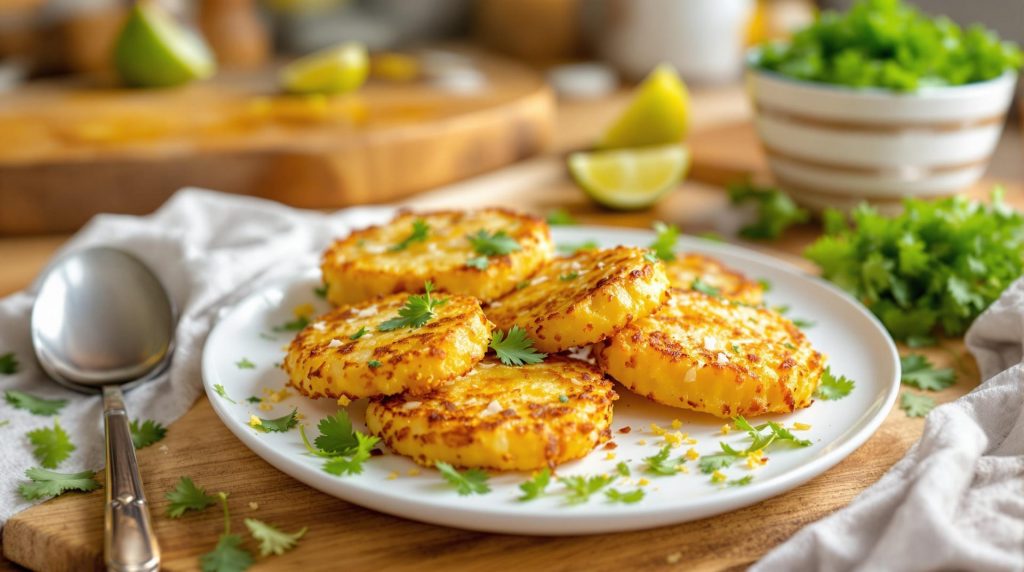 découvrez nos galettes de pommes de terre à la coriandre et citron vert : croustillantes à l’extérieur, fondantes à l’intérieur, délicieusement parfumées. parfaites en accompagnement ou à l’apéritif !