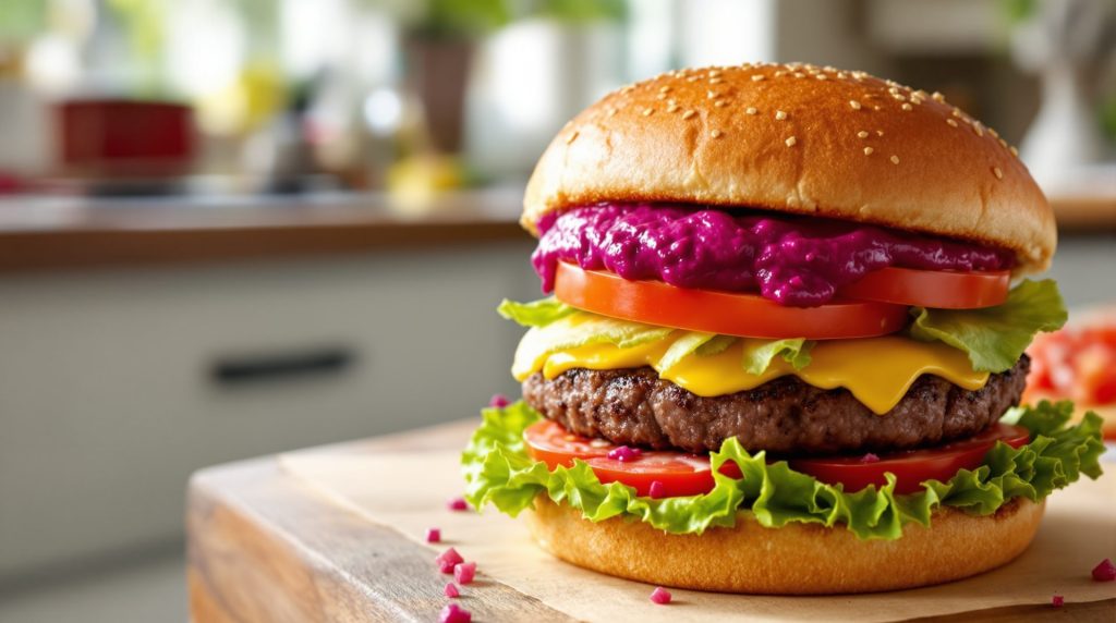 découvrez notre recette de mayonnaise au rouge de betterave, idéale pour apporter couleur et peps à vos burgers. une touche originale et savoureuse qui égayera vos assiettes !