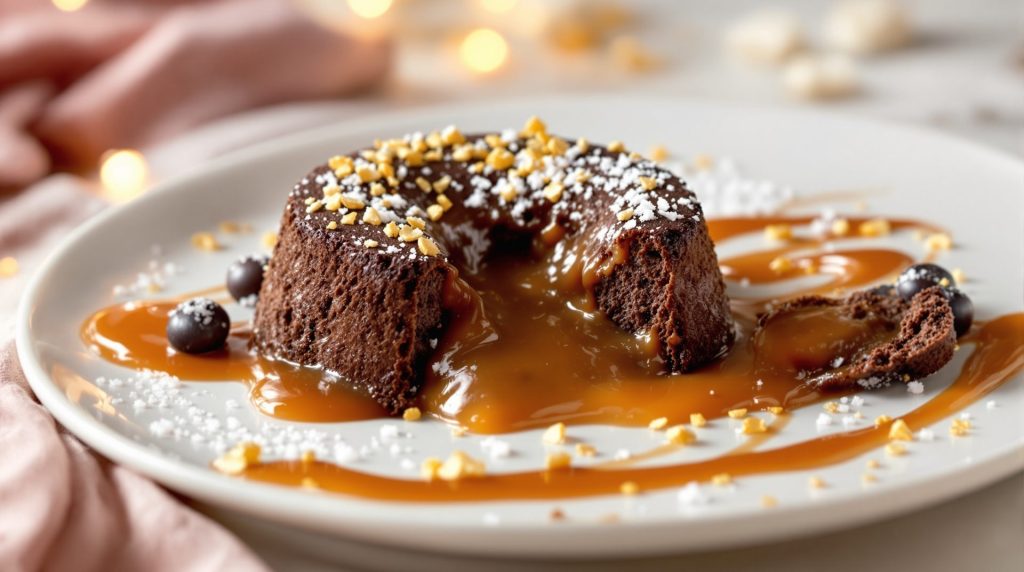 succombez à la tentation avec ce moelleux au chocolat cœur de caramel salé : un dessert irrésistible, fondant et plein d’émotions gourmandes, à savourer sans modération !