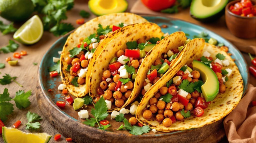 découvrez notre délicieuse recette de pois chiches façon tacos, épicés et grillés, servis en wraps gourmands et irrésistibles. idéal pour un repas sain, savoureux et plein de saveurs tex-mex !