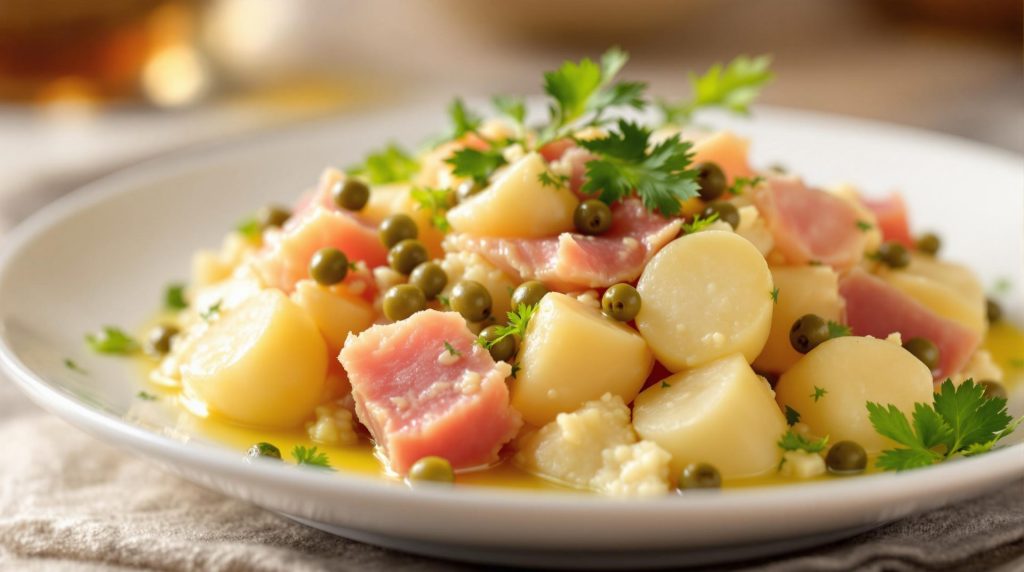découvrez une recette raffinée de salade de pommes de terre sublimée par du thon fumé et des câpres. une entrée chic, simple à préparer, parfaite pour épater vos invités lors de vos repas conviviaux.