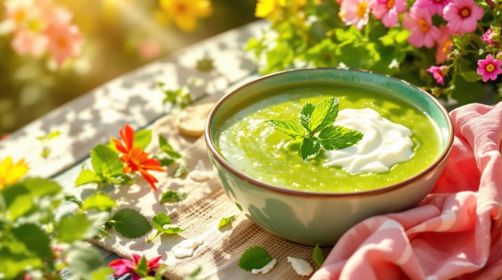 rafraîchissez vos soirées d'été avec une soupe froide de concombre, menthe et yaourt : une recette légère, savoureuse et facile à préparer, idéale pour épater vos convives !