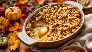 succombez à la douceur du crumble aux poires et noisettes : une recette gourmande et réconfortante, idéale pour sublimer vos pauses sucrées cet automne.