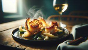 découvrez notre recette élégante et rapide : délices croustillants de saint-jacques aux poireaux en feuille de brick, une entrée raffinée pour ravir vos invités.