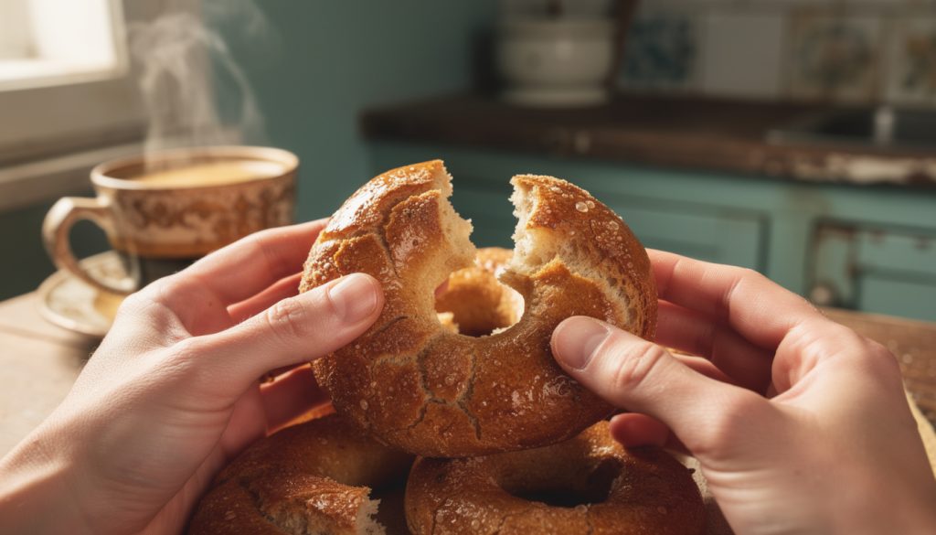 découvrez la recette authentique des taralli napolitains, ces délicieux biscuits croustillants qui réveillent nos souvenirs d'enfance.