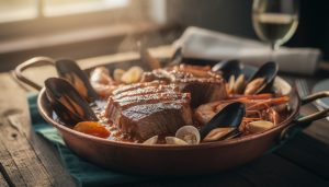 découvrez la recette traditionnelle portugaise de la cataplana de porc aux fruits de mer, un plat savoureux et convivial alliant saveurs marines et viande tendre.