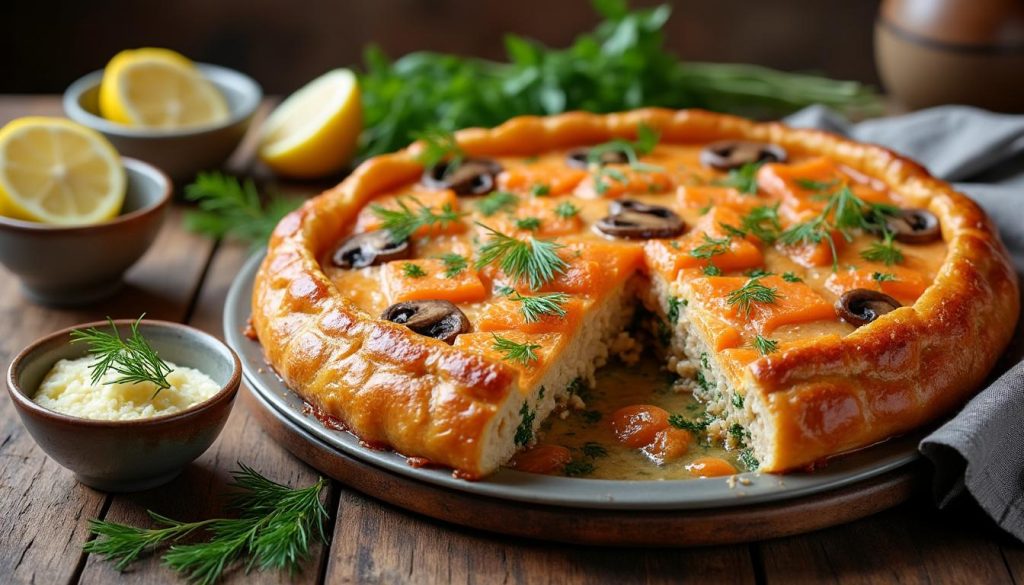 découvrez la recette traditionnelle du koulibiac, un plat russe savoureux et gourmand à cuisiner et partager en famille.