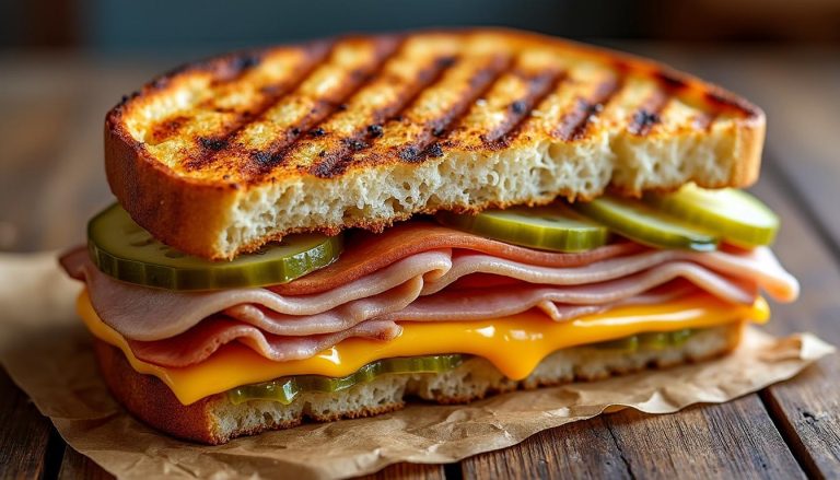 découvrez la recette authentique du véritable sandwich cubain avec du porc mariné savoureux et des pickles croustillants pour une explosion de saveurs cubaines.