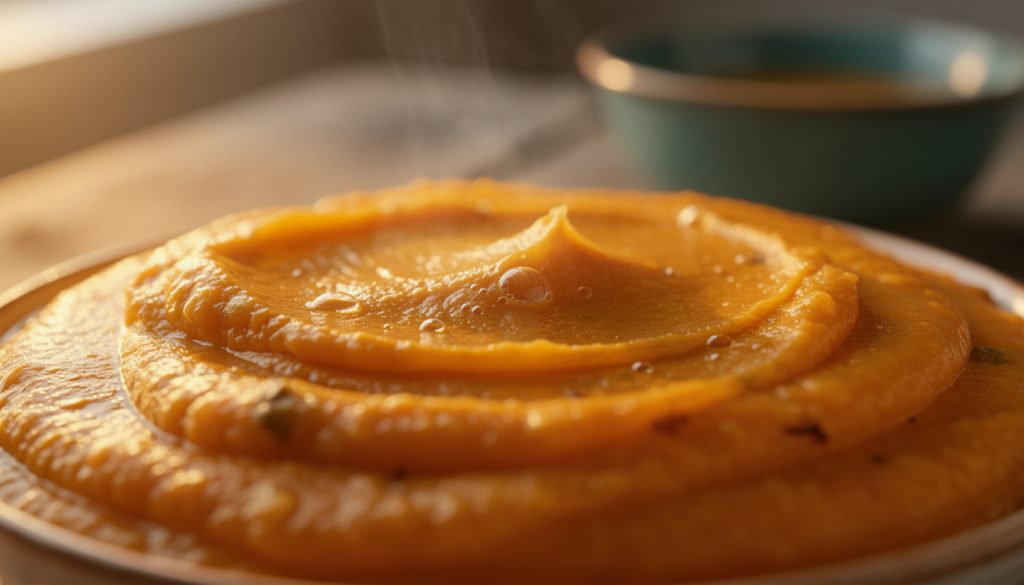 découvrez une recette rapide et facile de purée veloutée de potimarron réalisée avec votre thermomix en seulement 15 minutes. parfaite pour un repas gourmand et sain.