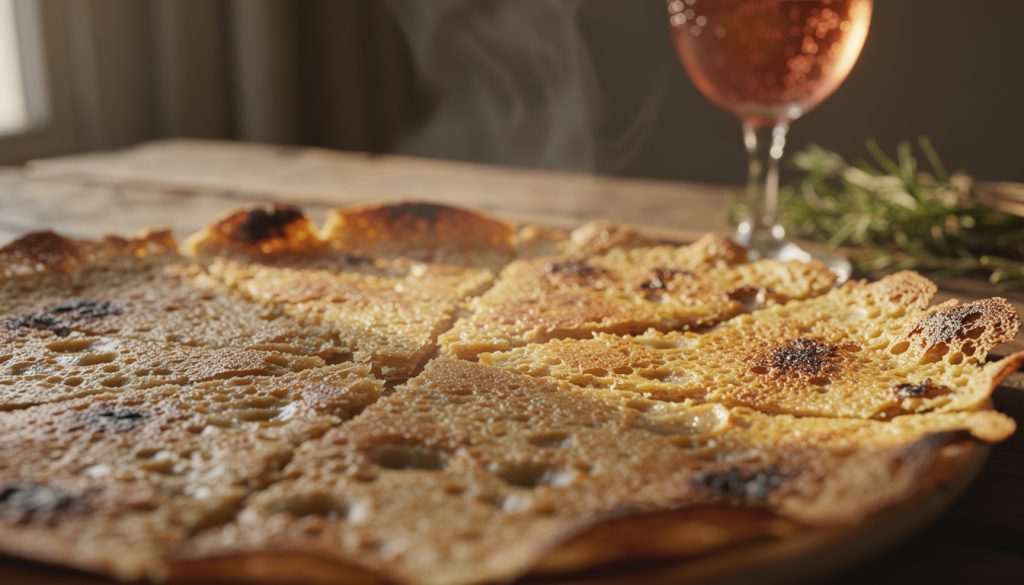 découvrez la socca niçoise, une délicieuse galette croustillante à base de farine de pois chiches, parfaite pour une dégustation savoureuse et typique de la cÎte d'azur.