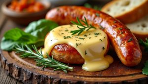 découvrez une délicieuse recette d'apéritif avec un camembert fondant accompagné de knackis savoureuses, parfaite pour régaler vos invités facilement et rapidement.