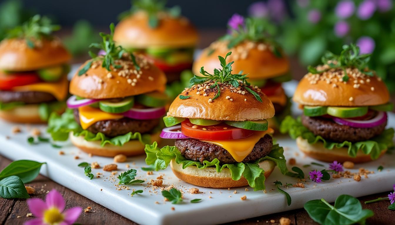 découvrez notre recette facile et rapide de mini burgers maison, parfaits pour un apéro réussi. succès garanti auprès de vos invités avec ces bouchées savoureuses et gourmandes !