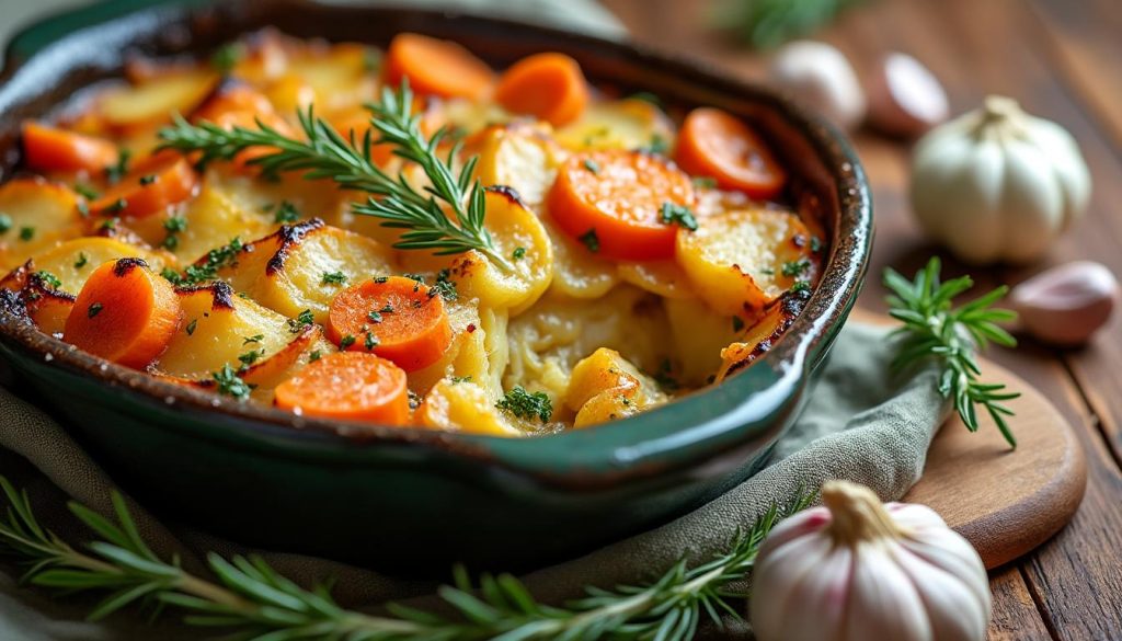 découvrez un gratin de légumes hivernal savoureux et simple à réaliser avec seulement 5 ingrédients essentiels. idéal pour un repas réconfortant et rapide en hiver.