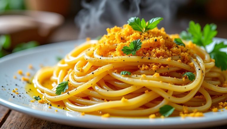 découvrez notre recette authentique de spaghetti savoureux à la bottarga, un délice italien qui ravira vos papilles avec des saveurs uniques et raffinées.