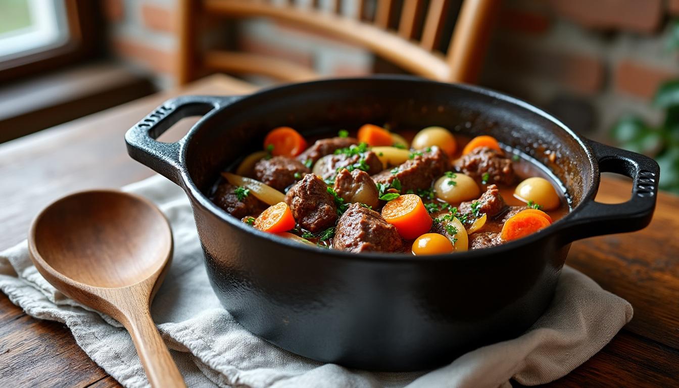découvrez la recette traditionnelle du bœuf bourguignon de grand-mère, un plat authentique alliant saveurs riches et savoir-faire ancestral pour régaler toute la famille.