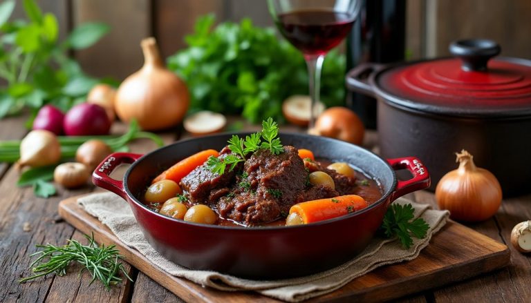 découvrez la recette traditionnelle du bœuf bourguignon de grand-mère, un plat authentique et savoureux qui perpétue un savoir-faire culinaire d'exception.