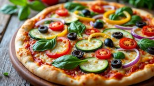 découvrez notre délice de pizza aux légumes, une explosion de saveurs saines qui ravira vos papilles tout en prenant soin de votre santé. parfait pour un repas gourmand et équilibré.
