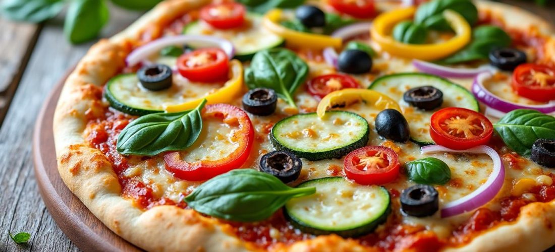 découvrez notre délice de pizza aux légumes, une explosion de saveurs saines qui ravira vos papilles tout en prenant soin de votre santé. parfait pour un repas gourmand et équilibré.
