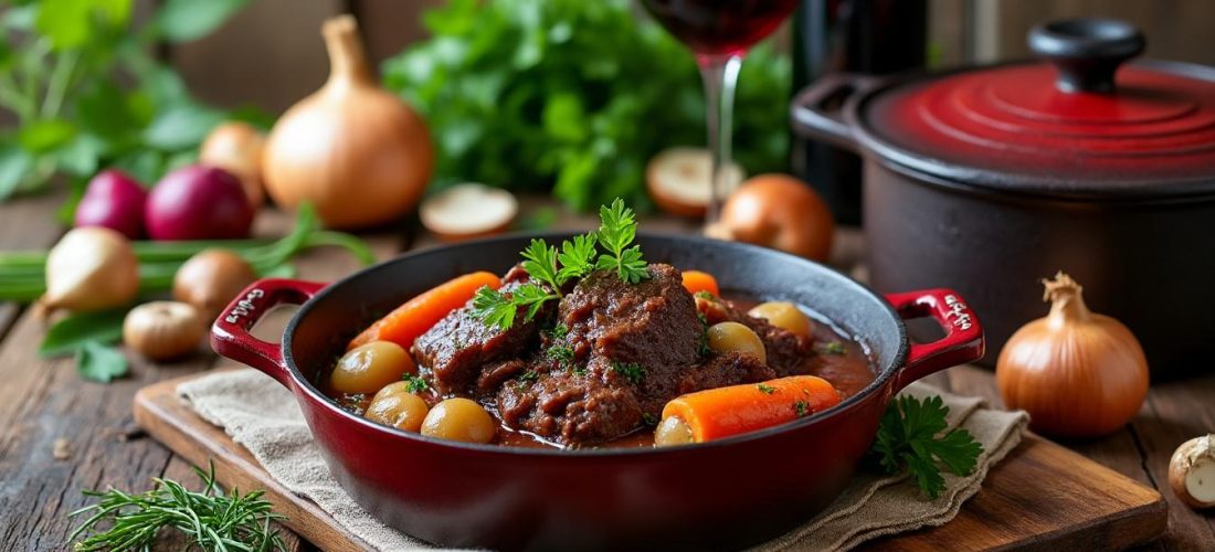 découvrez la recette traditionnelle du bœuf bourguignon de grand-mère, un plat authentique et savoureux qui perpétue un savoir-faire culinaire d'exception.