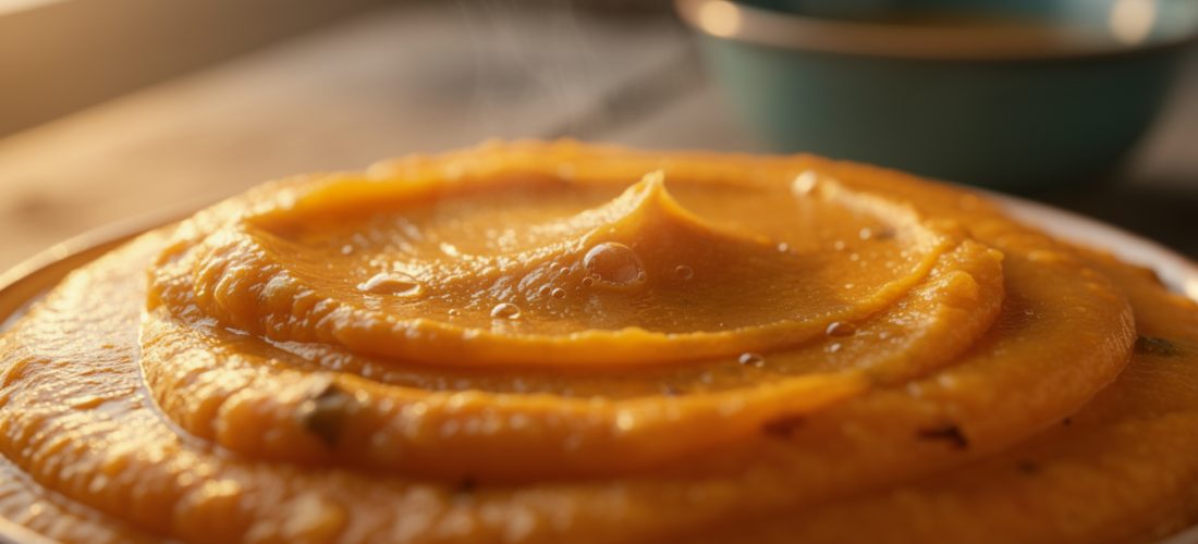 découvrez une recette rapide et facile de purée veloutée de potimarron réalisée avec votre thermomix en seulement 15 minutes. parfaite pour un repas gourmand et sain.