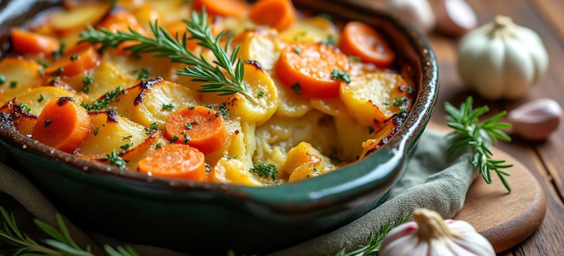 découvrez un gratin de légumes hivernal savoureux et simple à réaliser avec seulement 5 ingrédients essentiels. idéal pour un repas réconfortant et rapide en hiver.